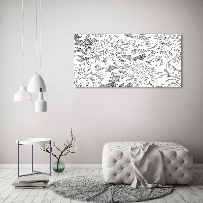 Impresión en cristal con acabado brillante horizontal Patrón floral