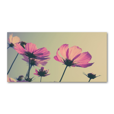 Impresión en cristal con acabado brillante horizontal flores rosas
