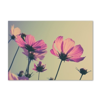 Impresión en cristal con acabado brillante horizontal flores rosas