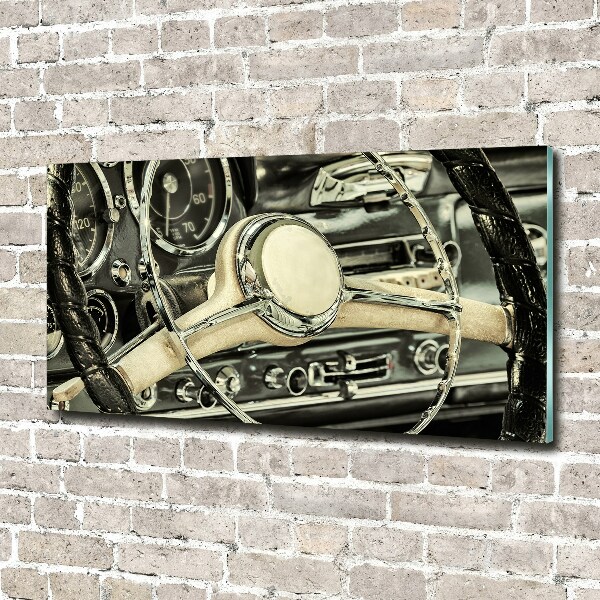 Cuadro decorativo de vidrio para salón horizontal Carbriolet