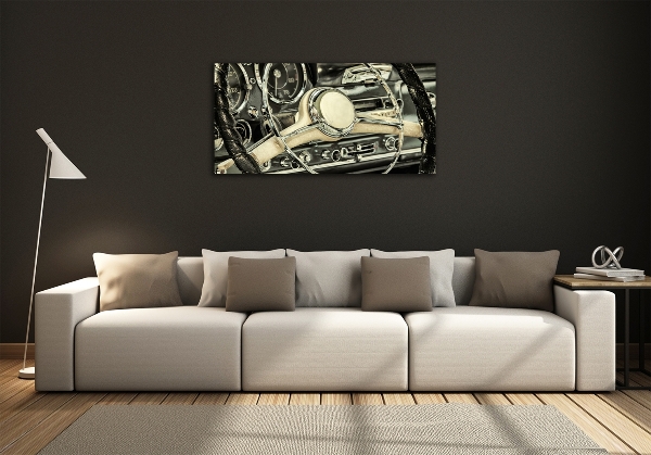 Cuadro decorativo de vidrio para salón horizontal Carbriolet