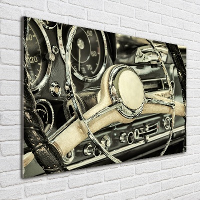 Cuadro decorativo de vidrio para salón horizontal Carbriolet