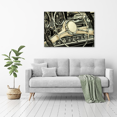 Cuadro decorativo de vidrio para salón horizontal Carbriolet