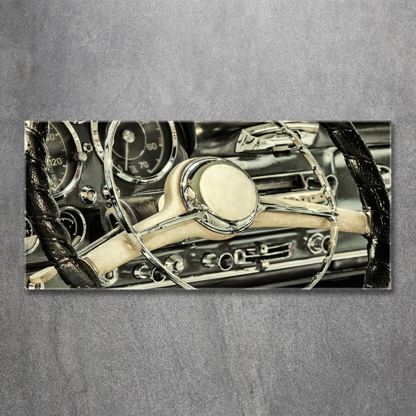 Cuadro decorativo de vidrio para salón horizontal Carbriolet