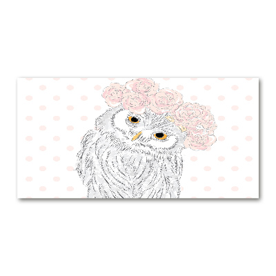 Foto-obraz szkło hartowane Sowa w wianku