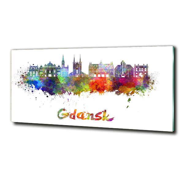 Foto en cristal de alta calidad con impresión uv horizontal Gdansk colorida