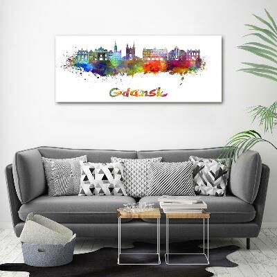 Foto en cristal de alta calidad con impresión uv horizontal Gdansk colorida