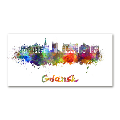 Foto en cristal de alta calidad con impresión uv horizontal Gdansk colorida