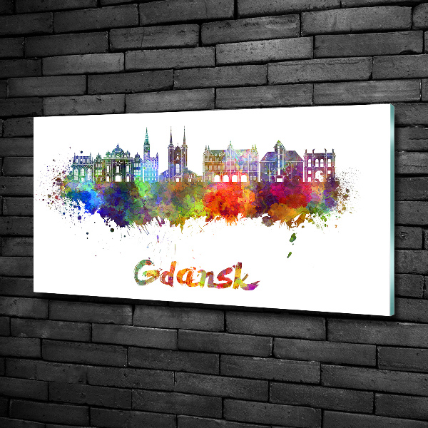 Foto en cristal de alta calidad con impresión uv horizontal Gdansk colorida