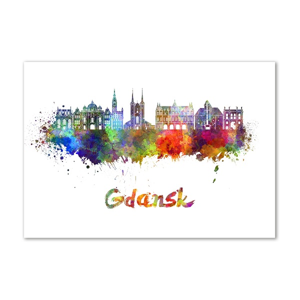 Foto en cristal de alta calidad con impresión uv horizontal Gdansk colorida