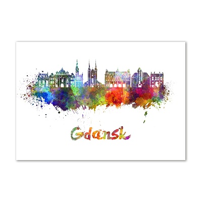 Foto en cristal de alta calidad con impresión uv horizontal Gdansk colorida