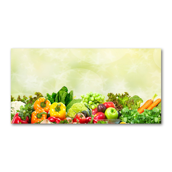 Cuadro decorativo de vidrio para salón horizontal Verduras