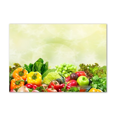 Cuadro decorativo de vidrio para salón horizontal Verduras