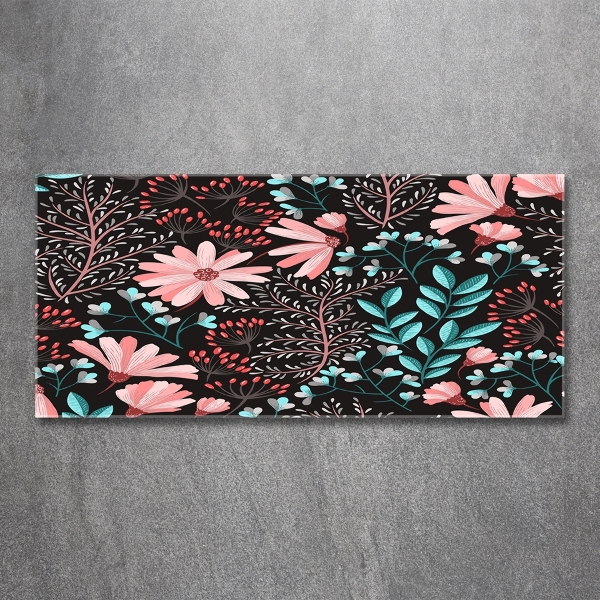 Cuadro de cristal templado moderno horizontal flores de primavera