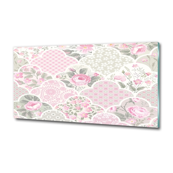 Impresión en cristal con acabado brillante horizontal Rosas y adornos