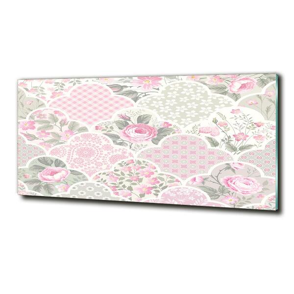 Impresión en cristal con acabado brillante horizontal Rosas y adornos