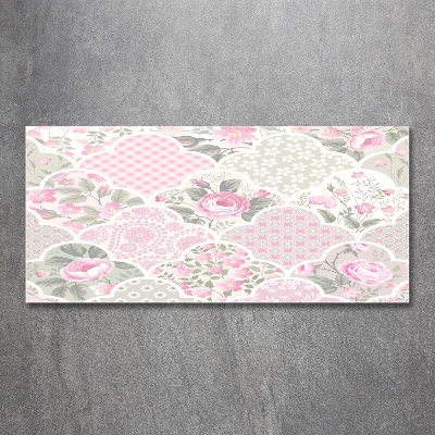 Impresión en cristal con acabado brillante horizontal Rosas y adornos