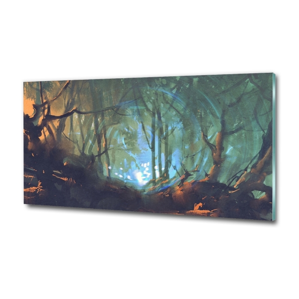Foto en cristal de alta calidad con impresión uv horizontal Bosque místico