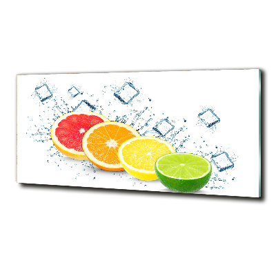 Cuadro decorativo de vidrio para salón horizontal Frutas cítricas