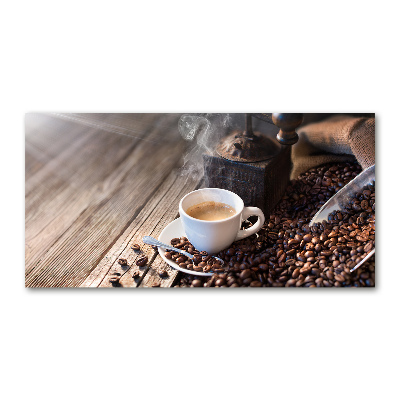 Foto en cristal de alta calidad con impresión uv horizontal Café de la mañana