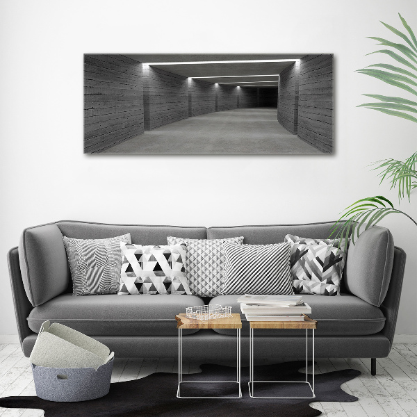 Cuadro decorativo de vidrio para salón horizontal Túnel de hormigón