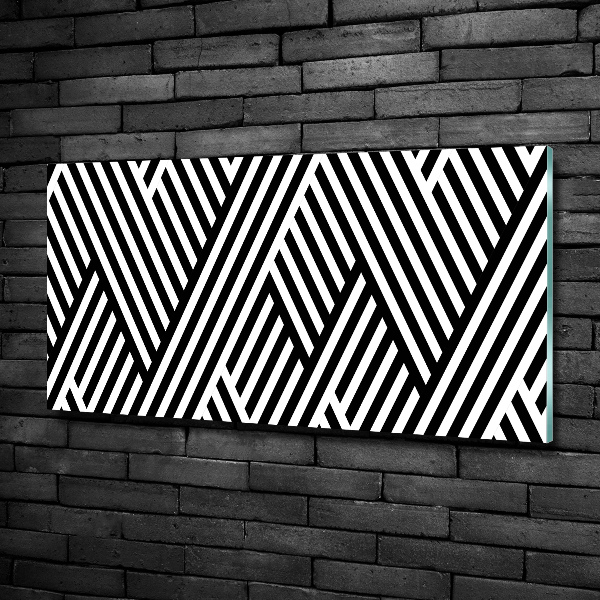 Cuadro decorativo de vidrio para salón horizontal Fondo geométrico