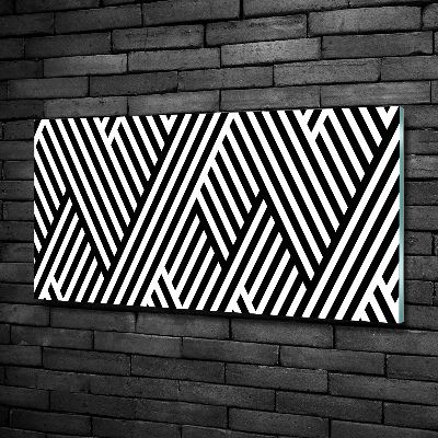 Cuadro decorativo de vidrio para salón horizontal Fondo geométrico