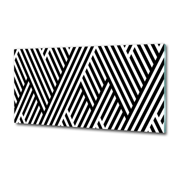 Cuadro decorativo de vidrio para salón horizontal Fondo geométrico