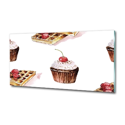 Cuadro decorativo de vidrio para salón horizontal Postre