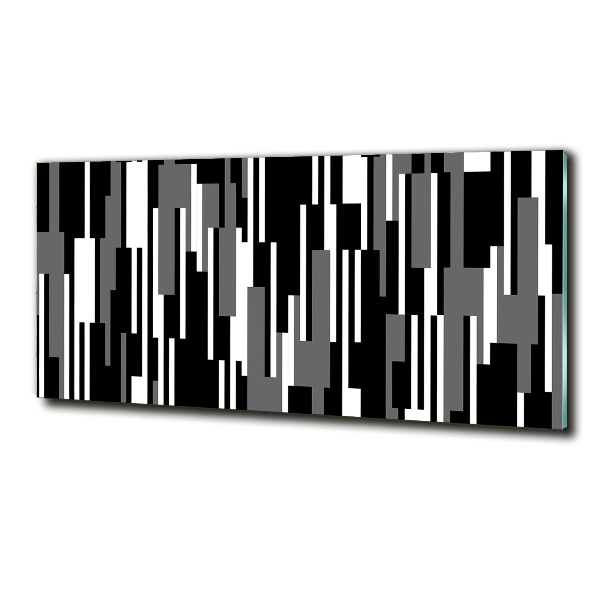 Foto en cristal de alta calidad con impresión uv horizontal Líneas blancas y negras