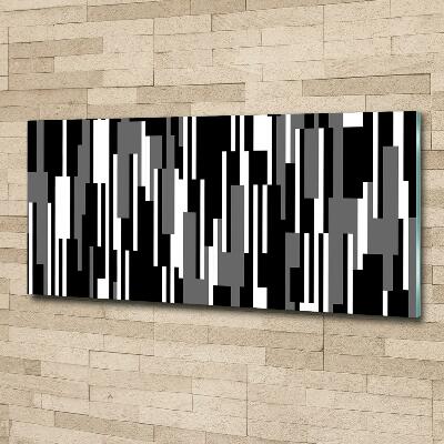 Foto en cristal de alta calidad con impresión uv horizontal Líneas blancas y negras