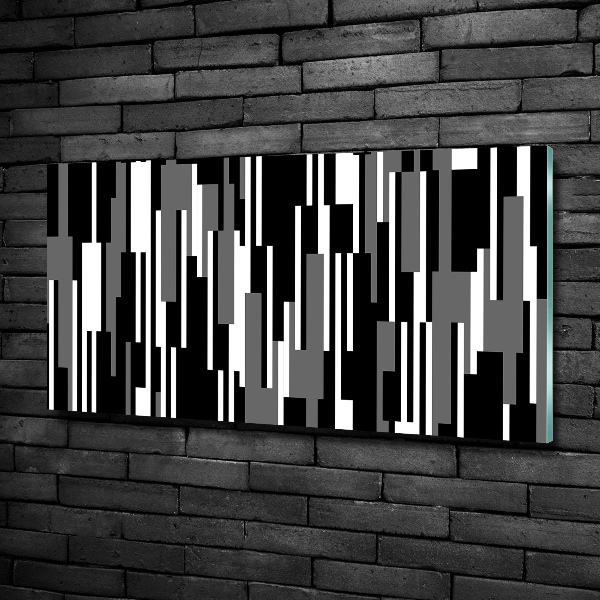 Foto en cristal de alta calidad con impresión uv horizontal Líneas blancas y negras