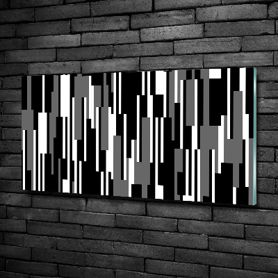 Foto en cristal de alta calidad con impresión uv horizontal Líneas blancas y negras