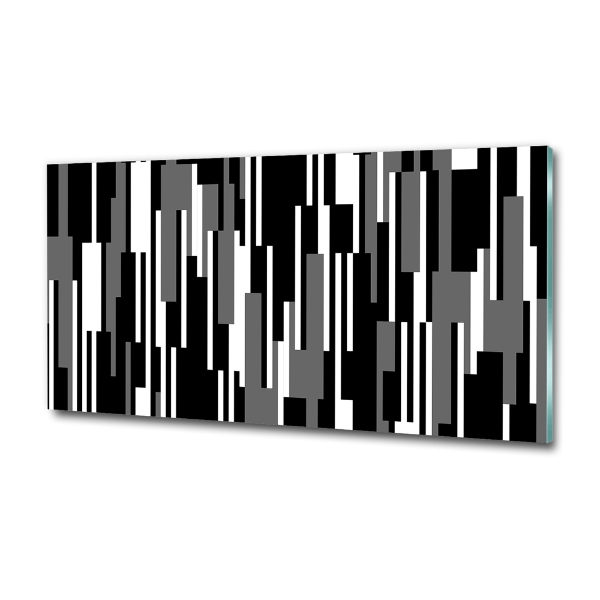 Foto en cristal de alta calidad con impresión uv horizontal Líneas blancas y negras