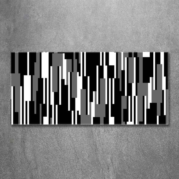 Foto en cristal de alta calidad con impresión uv horizontal Líneas blancas y negras