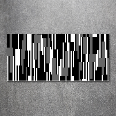 Foto en cristal de alta calidad con impresión uv horizontal Líneas blancas y negras