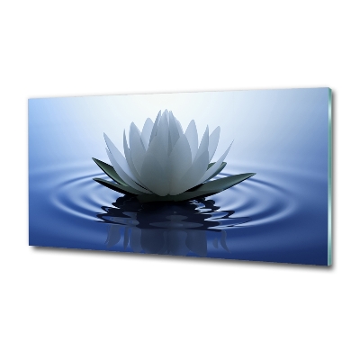 Cuadro decorativo de vidrio para salón horizontal Nenúfar