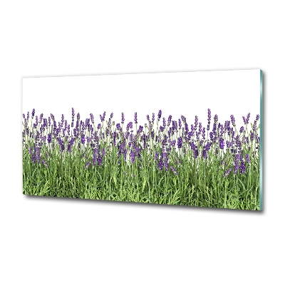 Foto en cristal de alta calidad con impresión uv horizontal flores de lavanda