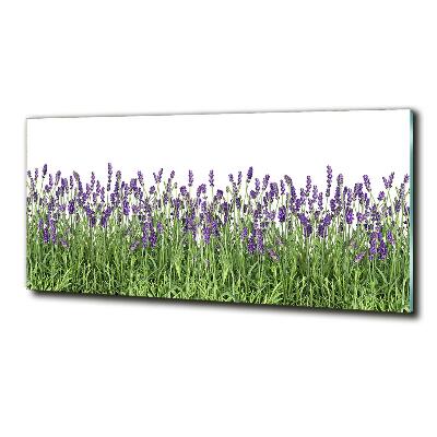 Foto en cristal de alta calidad con impresión uv horizontal flores de lavanda