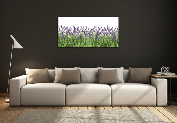 Foto en cristal de alta calidad con impresión uv horizontal flores de lavanda