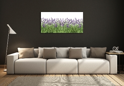 Foto en cristal de alta calidad con impresión uv horizontal flores de lavanda