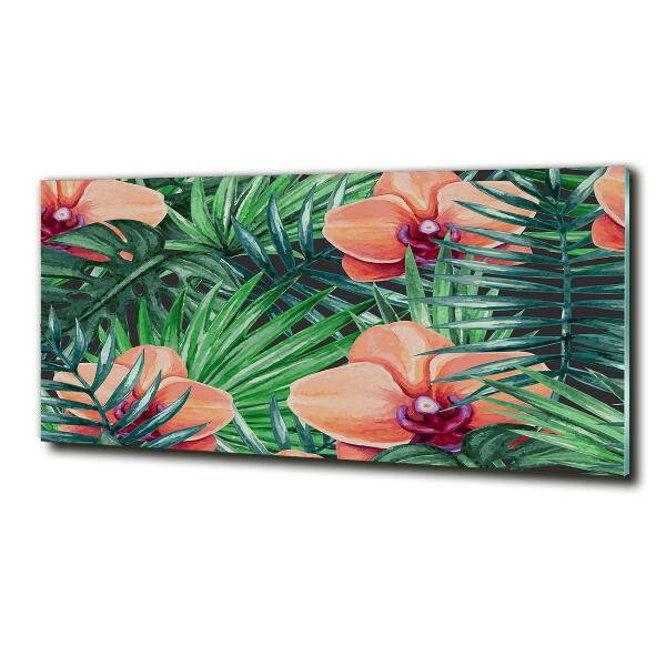 Impresión en cristal con acabado brillante horizontal Orquídea