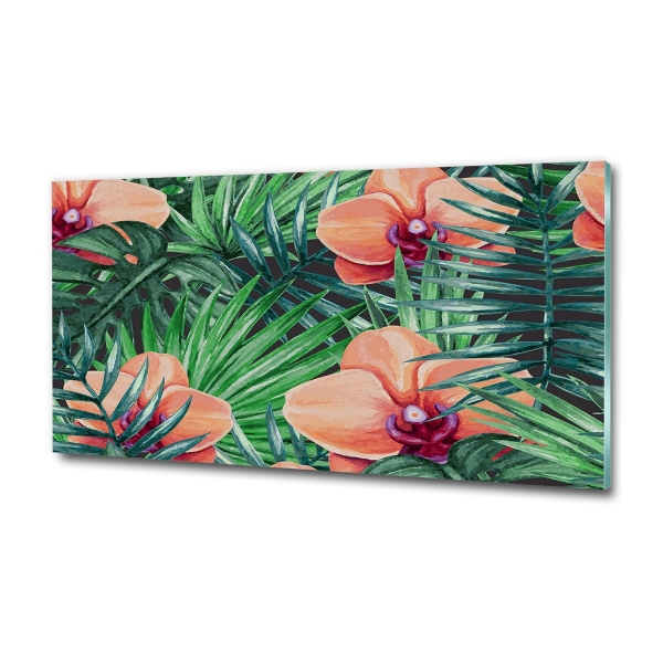 Impresión en cristal con acabado brillante horizontal Orquídea