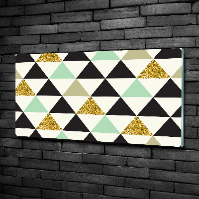 Impresión en cristal con acabado brillante horizontal Triángulos de colores