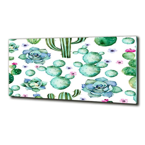 Cuadro de cristal templado moderno horizontal Cactus