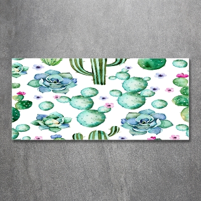 Cuadro de cristal templado moderno horizontal Cactus