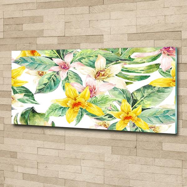 Impresión en cristal con acabado brillante horizontal Orquídea