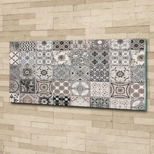 Cuadro decorativo de vidrio para salón horizontal Azulejos de cerámica