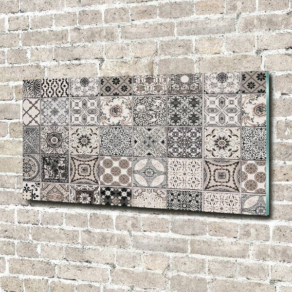 Cuadro decorativo de vidrio para salón horizontal Azulejos de cerámica