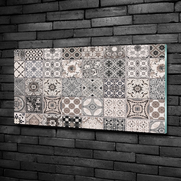 Cuadro decorativo de vidrio para salón horizontal Azulejos de cerámica